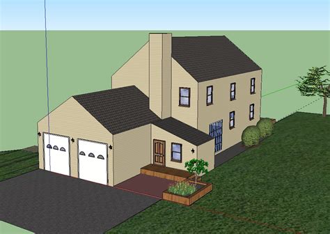 Use the push/pull tool to make the rectangle 3d. Architecture: Update on SketchUp House