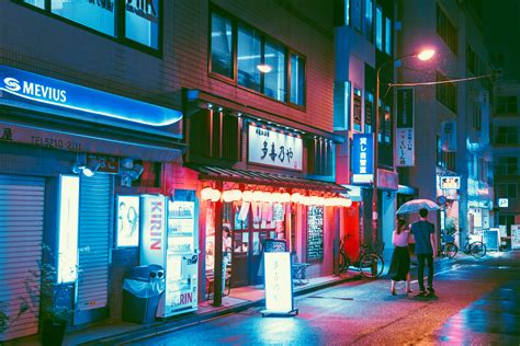 Japanese Street Road Neon Wallpapers Hd Desktop And
