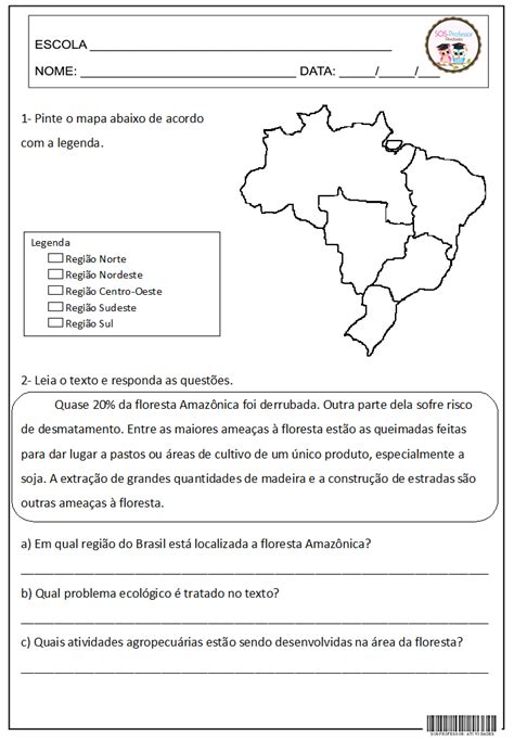 Sosprofessor Atividades Regiões Do Brasil