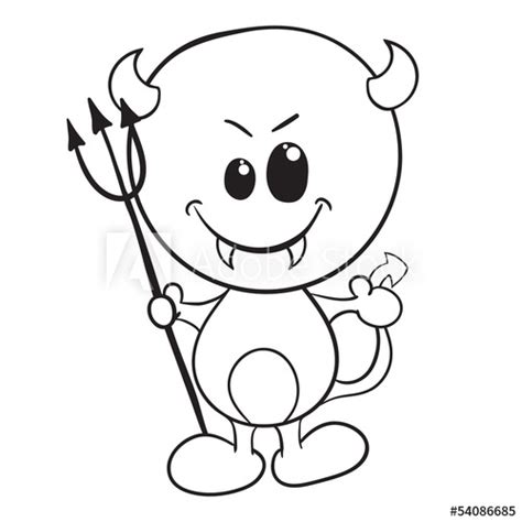 "Cute devil - Halloween coloring page" Stock image and royalty-free
