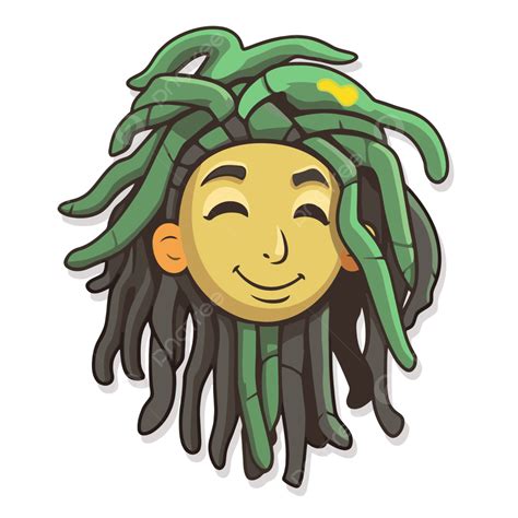 Cartoon Face With Dreadlocks And Dreads Vector Clipart Locs Locs