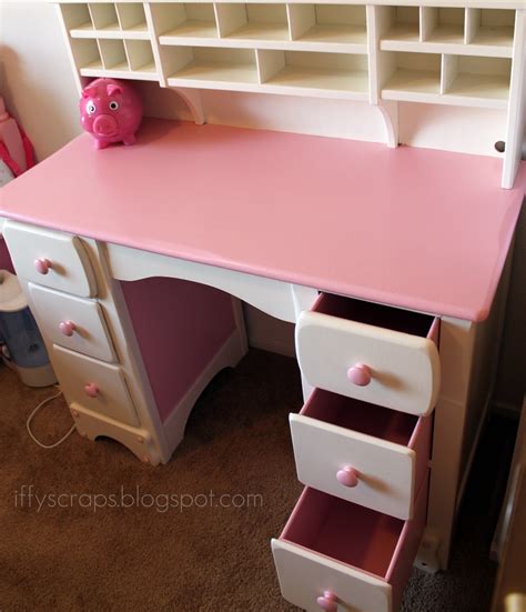 Girls desk chair with arms. DIY DIVA: Lil PINK & White Desk Re-finished