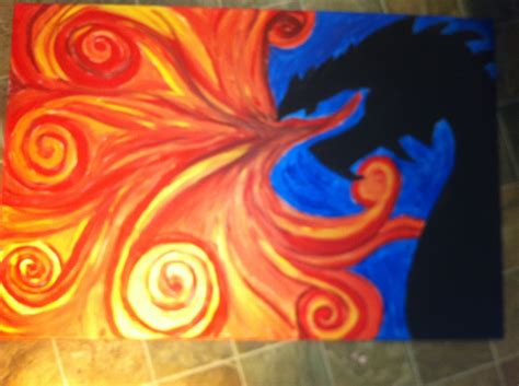 Dragon painting that I did on canvas with acrylic--(pretty ...