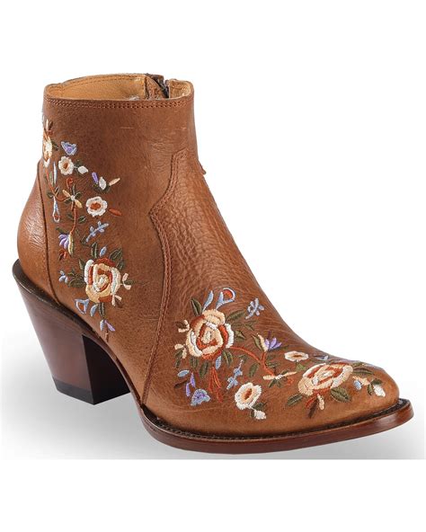 Shyanne Womens Floral Embroidered Booties Round Toe Boot Barn
