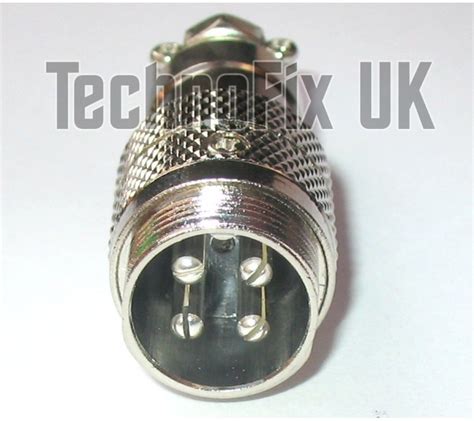 4 Pin Microphone Line Connector Locking Socket Gx16 4 Technofix Uk