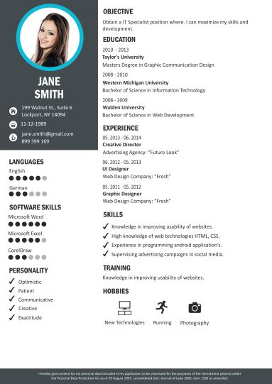 Cv english for master : Online CV Builder | Professional CV Maker | CraftCv