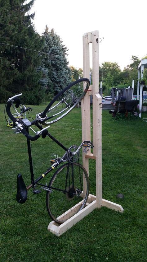 Vertical Bike Rack From 2x4s Single Bike Diy Bike Rack Bike