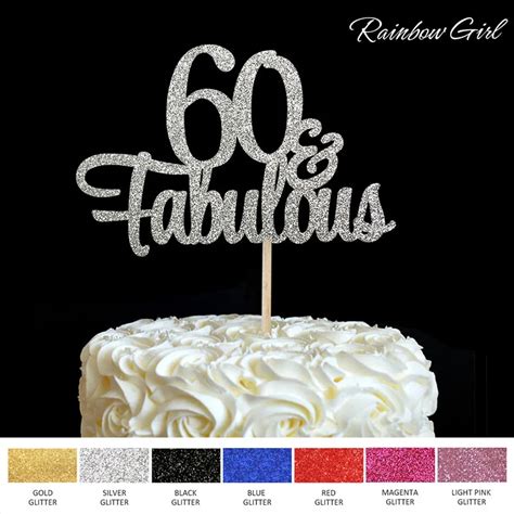 Feste And Besondere Anlässe 60 Cake Topper Happy 60th Birthday Cake