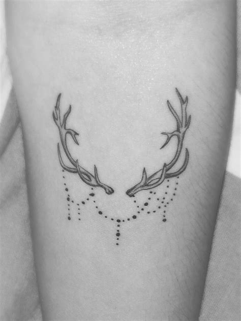 Tattoo Of Deer Antlers With Embellishments I Got Today Its Like A