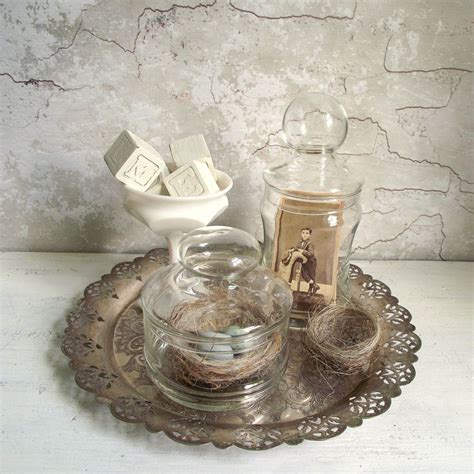 See more ideas about glass storage jars, jar storage, glass storage. Vintage Apothecary Jars with Glass Lids , Clear Glass ...