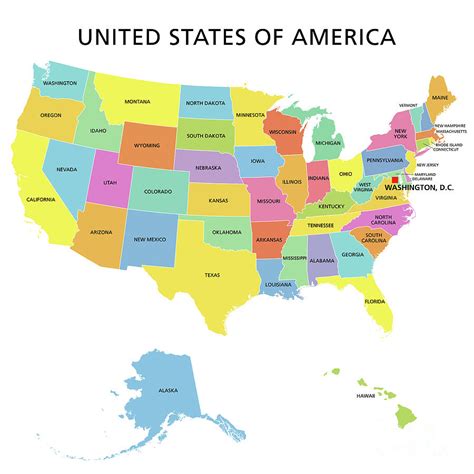 Political Map Of The United States Of America Imagina