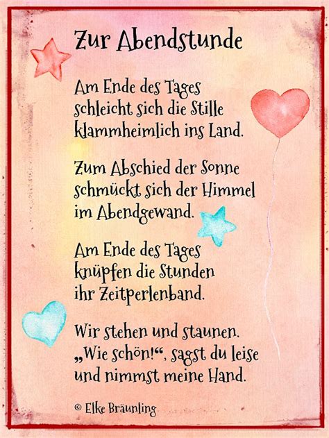 Zur Abendstunde | Gedichte für kinder, Herbstgedichte für kinder
