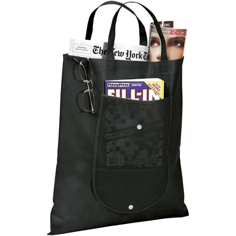 printed maple non woven foldable tote bag solid black shopping bags
