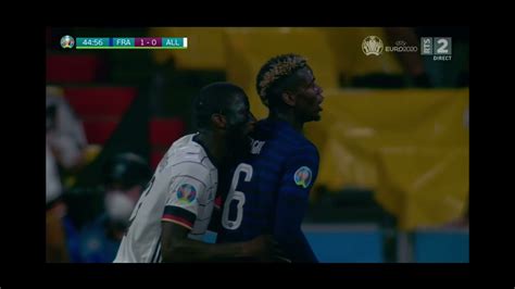 Germany defender antonio rudiger appeared to lean in and take a bite out of paul pogba's back as he was staying close to mark him during the first half of their euros 2021 group match. Rüdiger bites Pogba (GER-FRA EURO 2020) - YouTube