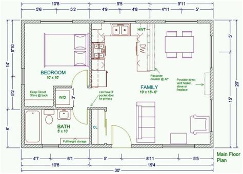 Floor Plan 20x30 Guest House Plans More