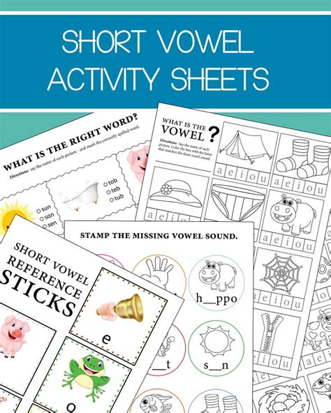 Short Vowel Sounds Grab This Free Printable Packet To Help Your