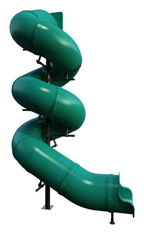 16 Foot Deck Height Spiral Tube Slide Slide And Supports Only