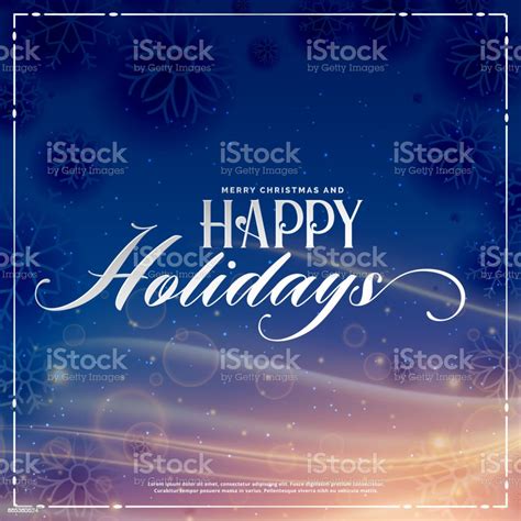 Happy Holidays Winter Season Greeting With Light Effect Stock