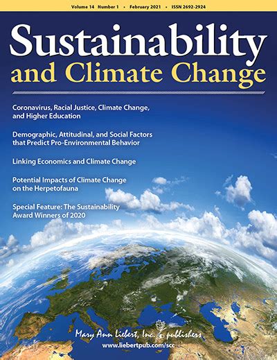 Sustainability And Climate Change Mary Ann Liebert Inc Publishers
