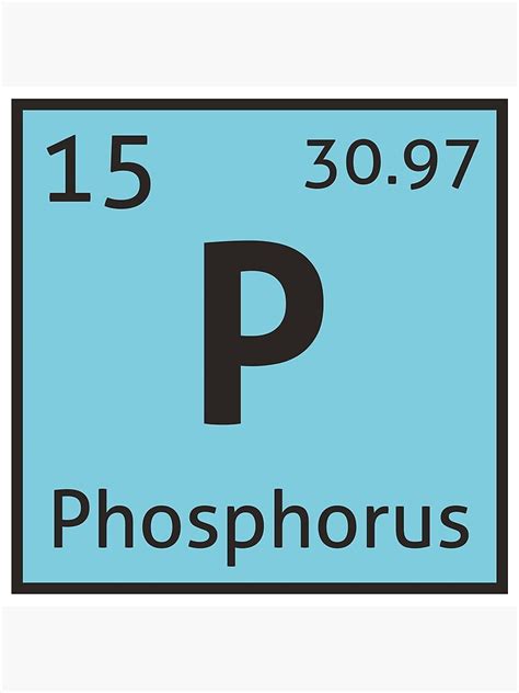 Phosphorus Element Symbol Periodic Table Series Poster By Design My