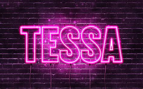 Tessa With Names Female Names Tessa Name Purple Neon Lights