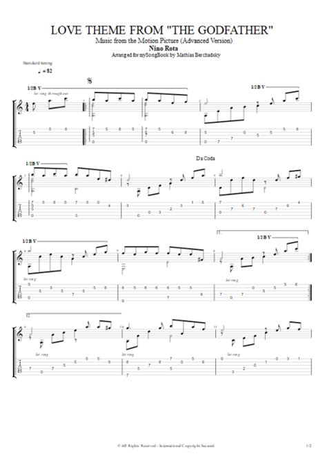 Love Theme From The Godfather Tab By Nino Rota Guitar Pro Solo
