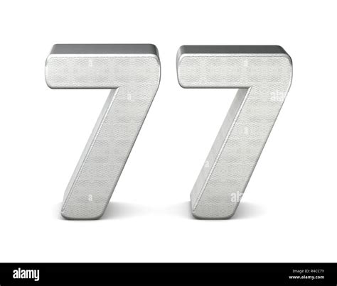 77 Number 3d Silver Structure 3d Rendering Stock Photo Alamy