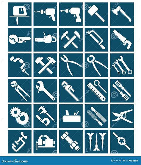 Set Of Tool Icons Stock Vector Illustration Of Industry 47477174