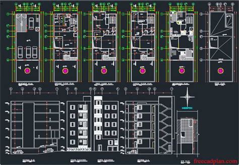 10 Unit Apartment Dwg Plan On 5 Floors 8517 M Free Cad Plan