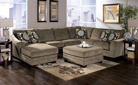 The hub of movie night, and the perfect location for a saturday nap. Living room - Comfy Grey Microfiber Large U Shaped Sectional Sofa Living Room With Square ...