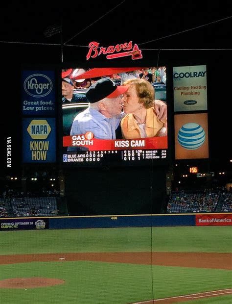 President Jimmy Carter And His Wife Were On The Kiss Cam At The Braves Game Tonight 9gag