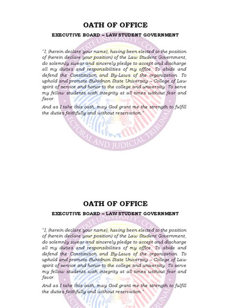 Oath Of Office Officers Copy Pdf Oath Of Office Public Sphere