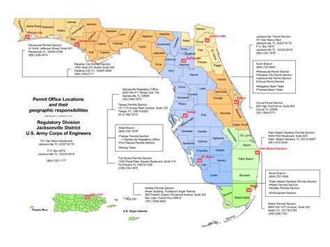Jacksonville District Regulatory Office Locations Map Of Florida