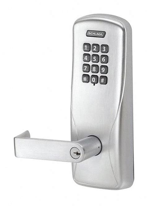Manually put the bolt in the extended (lock) position. SCHLAGE ELECTRONICS Electronic Keyless Lock, 2-3/4 in ...