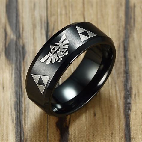Buy Legend Of Zelda Triforce Ring For Men Stainless Steel Beveled Wedding Band