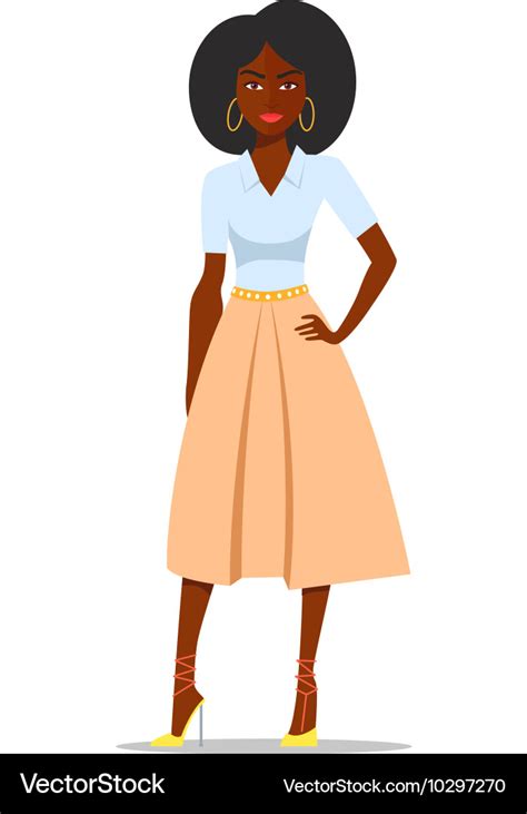 Cartoon African American Woman With Afro Vector Image