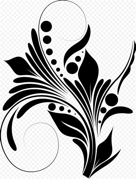 Bunga Garis Seni Seni Visual Karakter Bulu Paruh Daun Hitam Dan Putih Stensil Png Klipartz