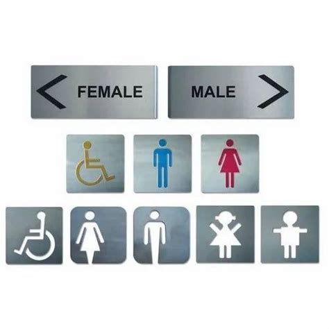 Stainless Steel Unisex Restroom Sign Board At Rs 20square Inch