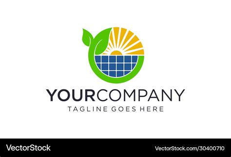 Solar Energy Logo Design Editable Royalty Free Vector Image