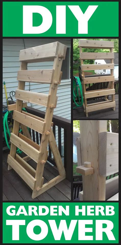 How To Make A Vertical 6 Tray Garden Herb Tower With Cedar Wood
