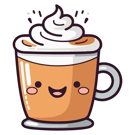 Coffee Emoji Cup With Eyes Kawaii Cup Element For Menu Emoji Icon