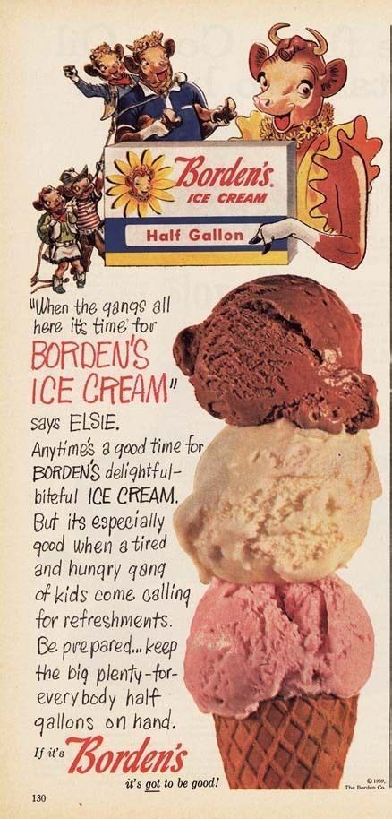 1959 Ad Bordens Ice Cream Ebay Vintage Ice Cream Vintage