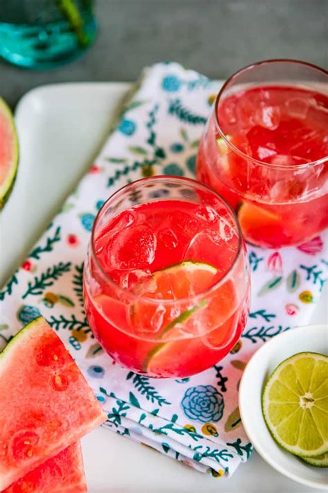Lime & prickly pear cactus and pomegranate & agave. Watermelon Agua Fresca Recipe | Culinary Hill