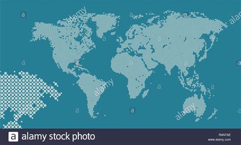 Dotted World Map Abstract Travel Business Concept Vector