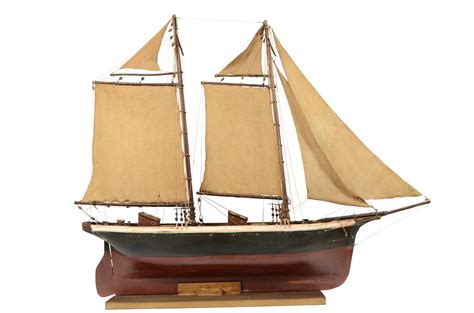 Antik E Shop Old Ship Models 4 Schooner Early 1900