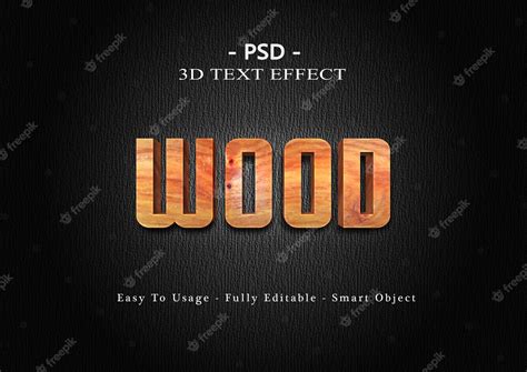 Premium Psd 3d Wood Text Style Effect