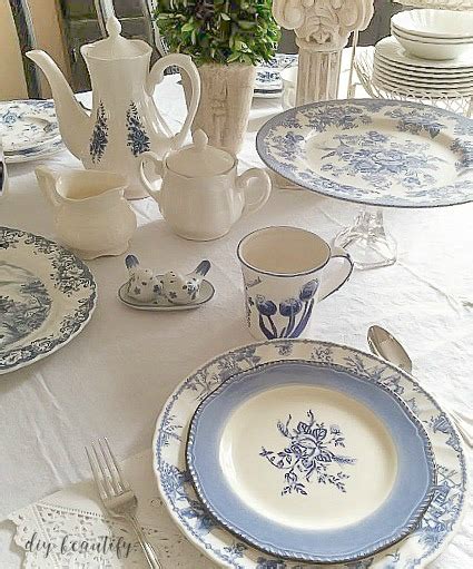 Blue And White Dishes And Broken Ironstone Diy Beautify