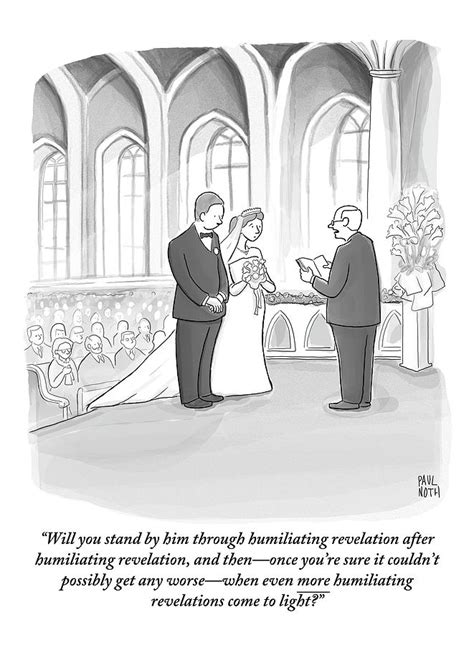 A Husband And Wife Are Getting Married Drawing By Paul Noth Fine Art