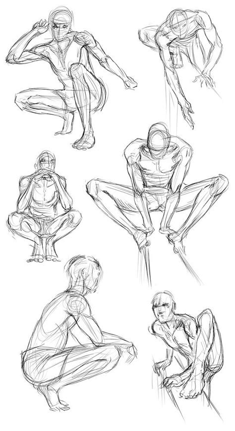 Male Poses Sketches Drawings