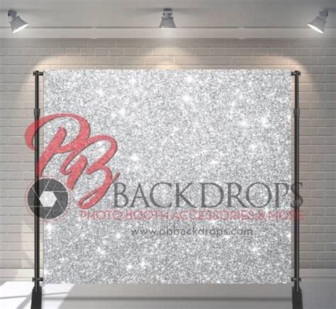 8x8 Printed Tension Fabric Backdrop Silver Sparkle Pb Backdrops
